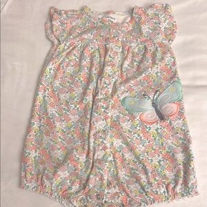 Carter's Pink and Green Floral Sleep Sacks with Ruffled Sleeves